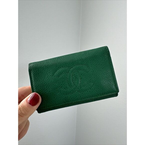 Chanel Green Caviar Logo Key Holder - Picture 8 of 13